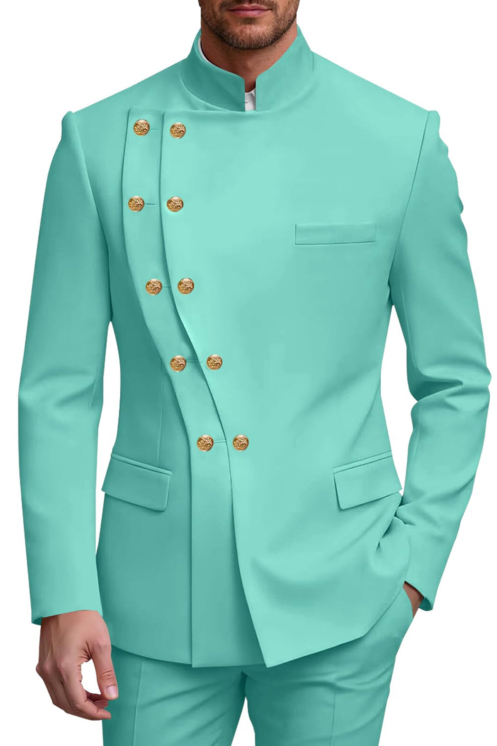 2 Piece Double Breasted Black Men's Prom Suits