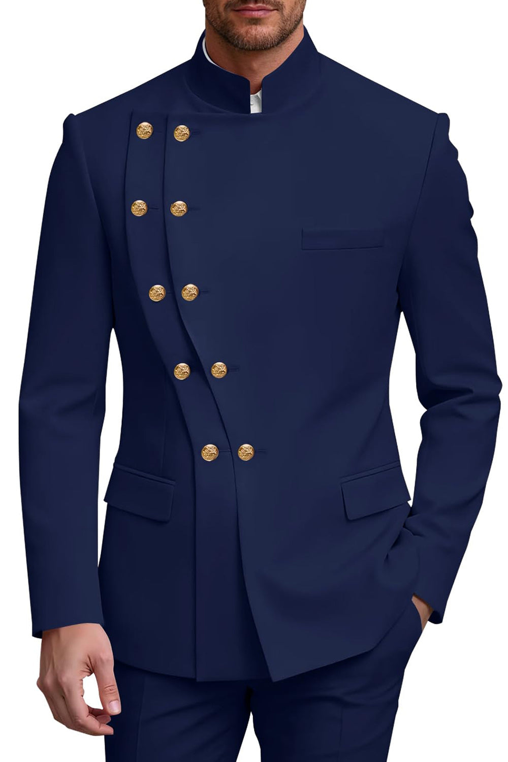 2 Piece Double Breasted Black Men's Prom Suits