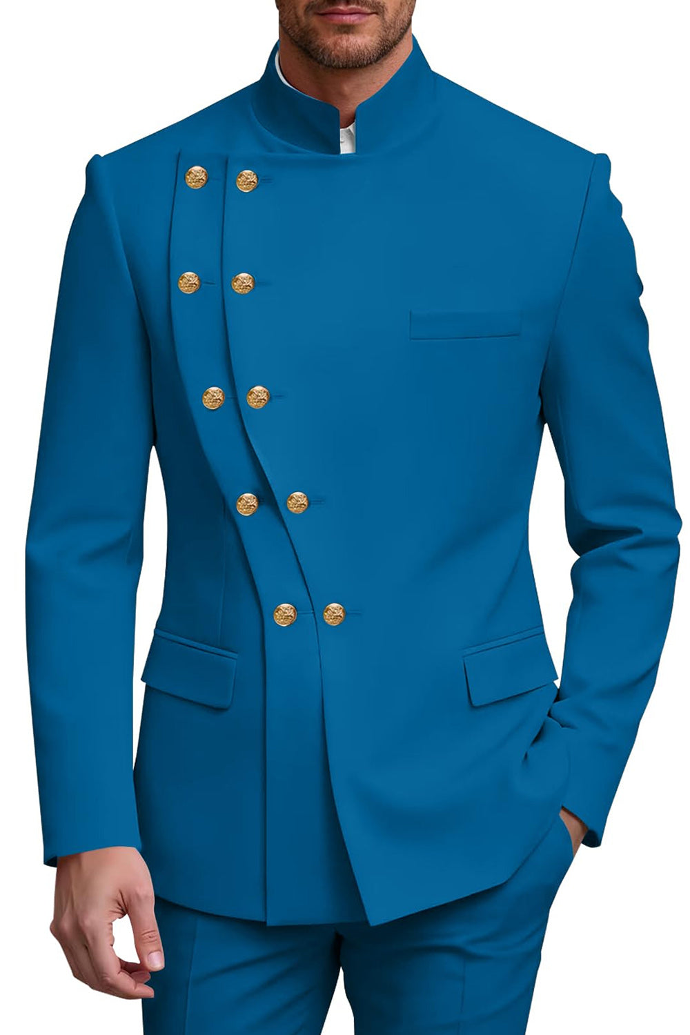 2 Piece Double Breasted Black Men's Prom Suits