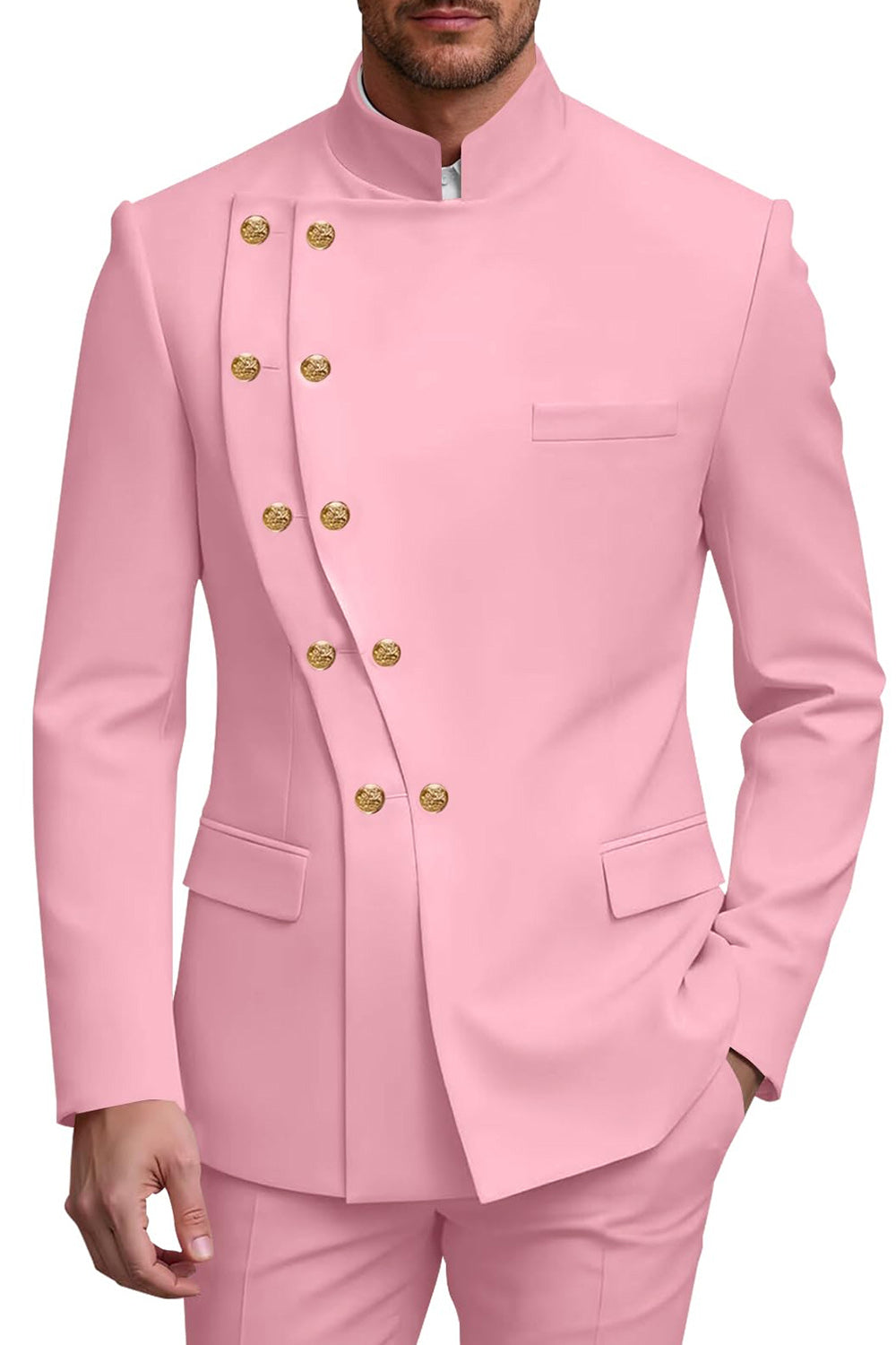 2 Piece Double Breasted Black Men's Prom Suits
