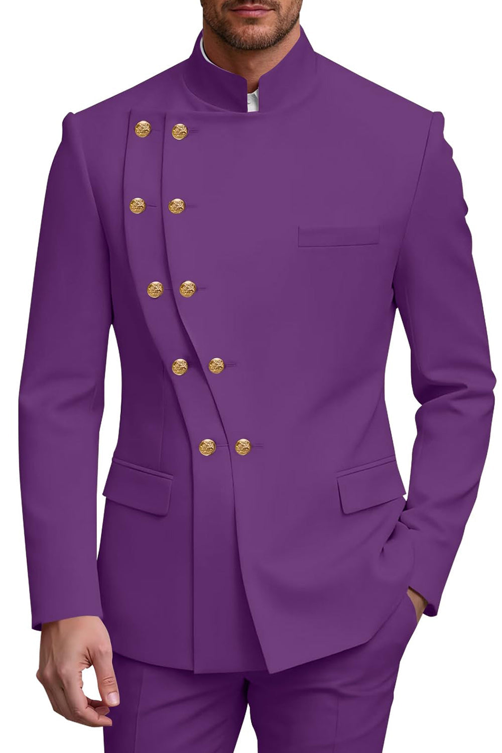 2 Piece Double Breasted Black Men's Prom Suits