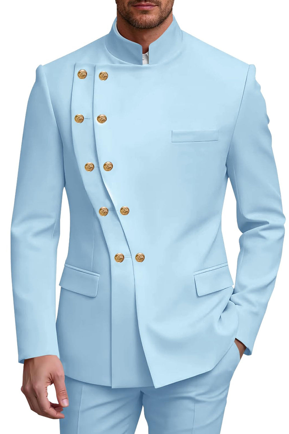 2 Piece Double Breasted Black Men's Prom Suits