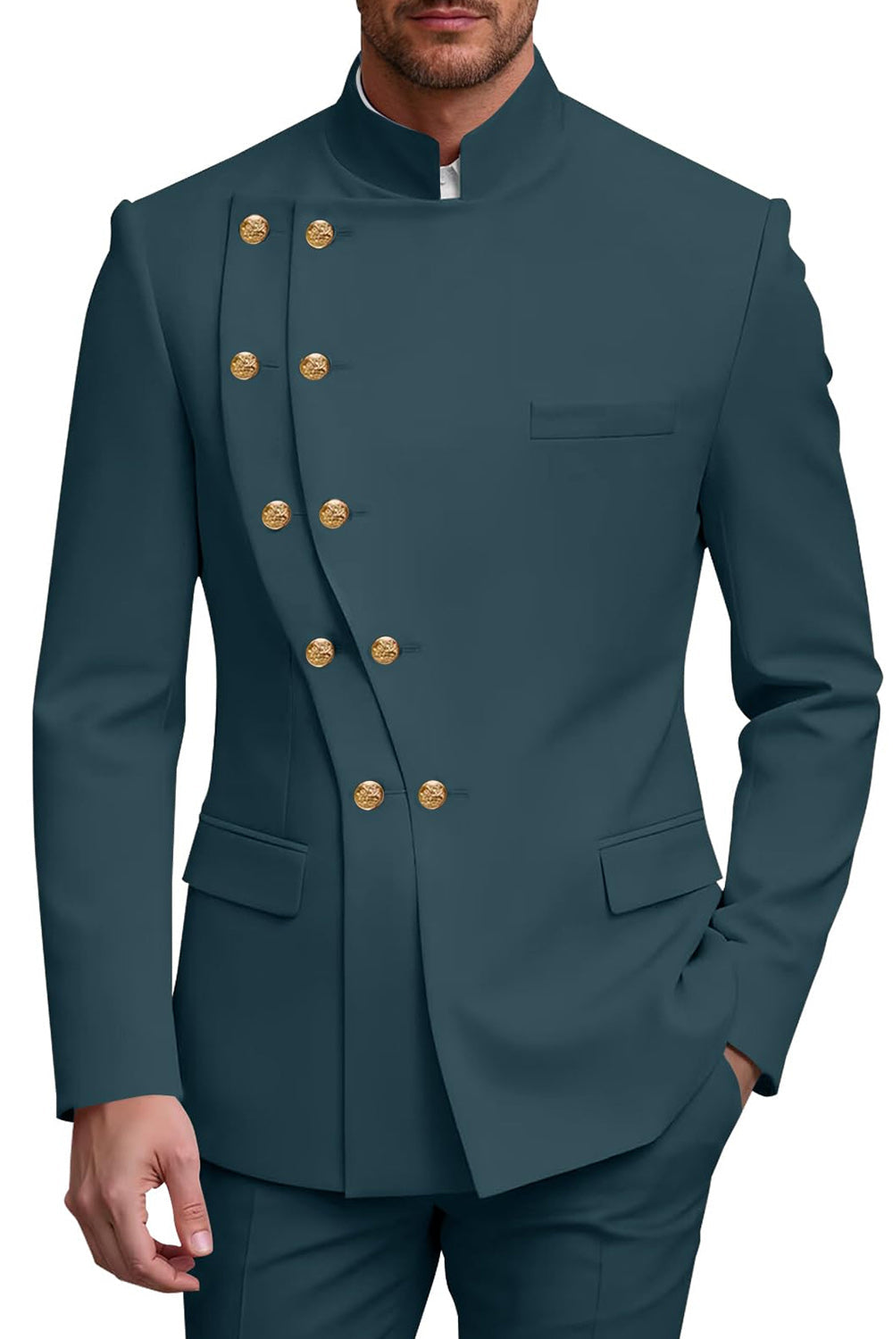 2 Piece Double Breasted Black Men's Prom Suits