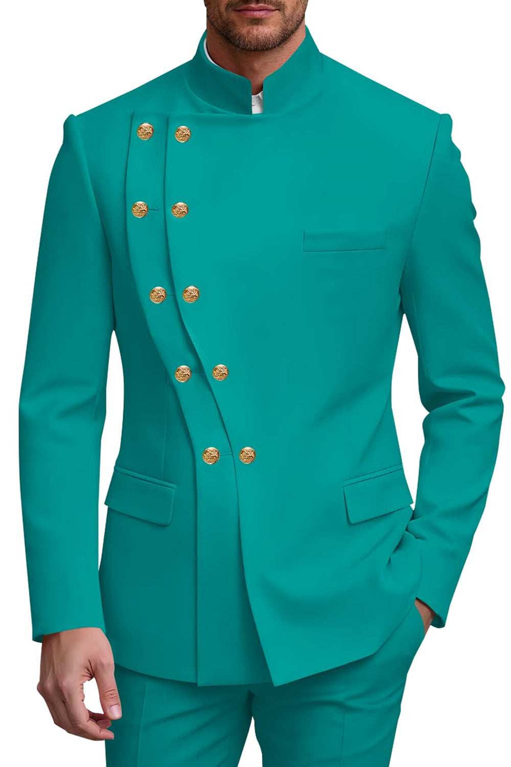 2 Piece Double Breasted Black Men's Prom Suits