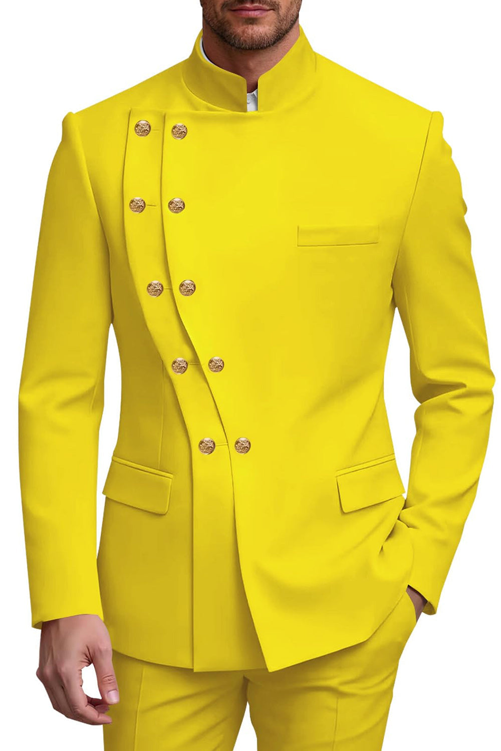 2 Piece Double Breasted Black Men's Prom Suits