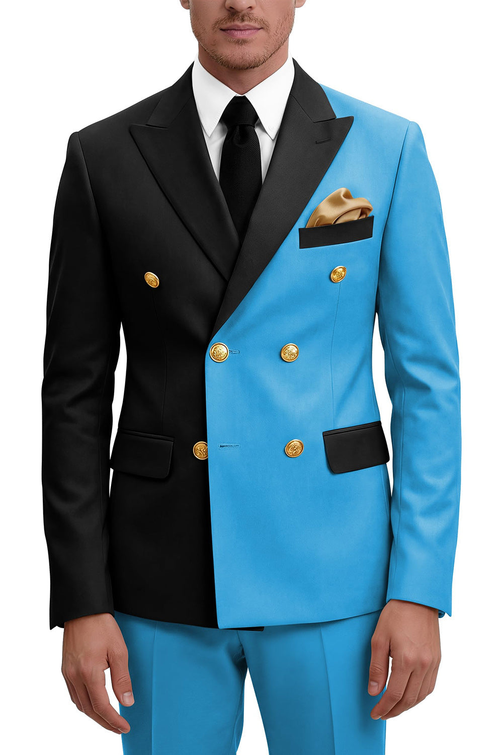 2 Piece Peak Lapel Double Breasted Purple Men's Prom Suits