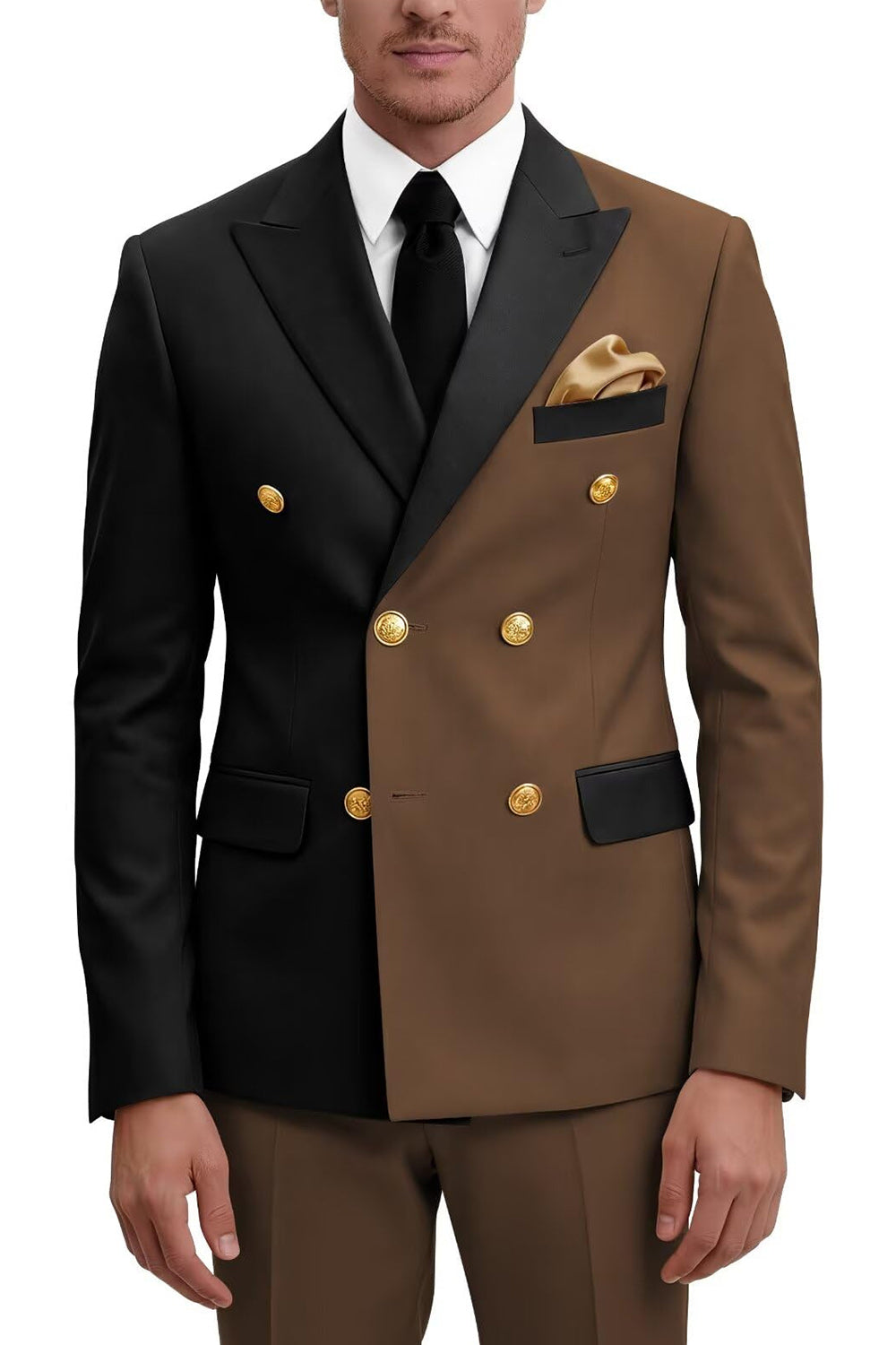2 Piece Peak Lapel Double Breasted Purple Men's Prom Suits