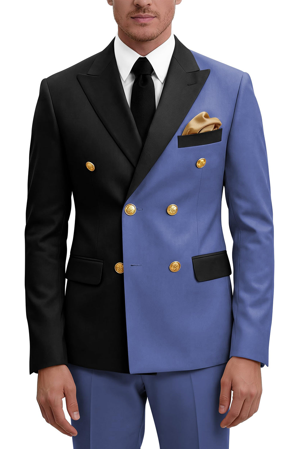2 Piece Peak Lapel Double Breasted Purple Men's Prom Suits
