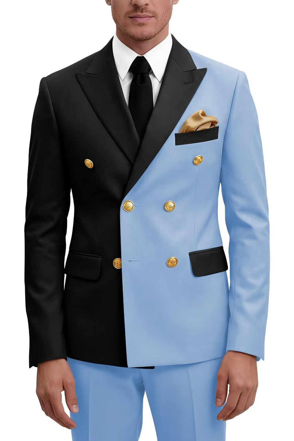 2 Piece Peak Lapel Double Breasted Purple Men's Prom Suits