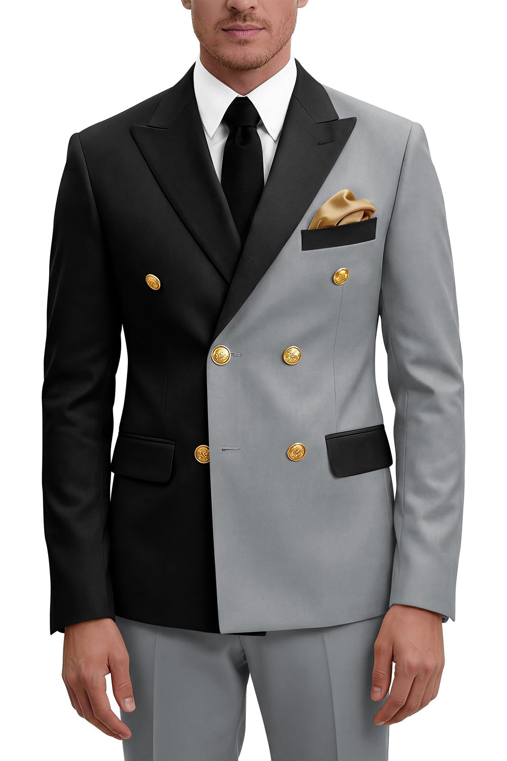 2 Piece Peak Lapel Double Breasted Purple Men's Prom Suits