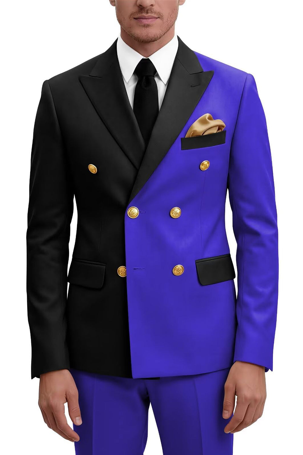 2 Piece Peak Lapel Double Breasted Purple Men's Prom Suits