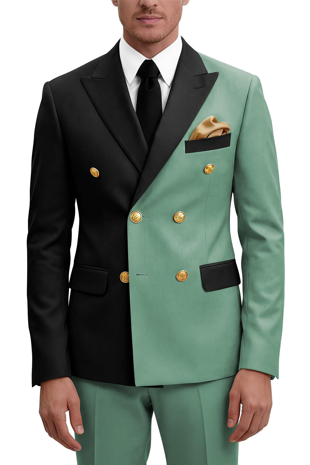 2 Piece Peak Lapel Double Breasted Purple Men's Prom Suits