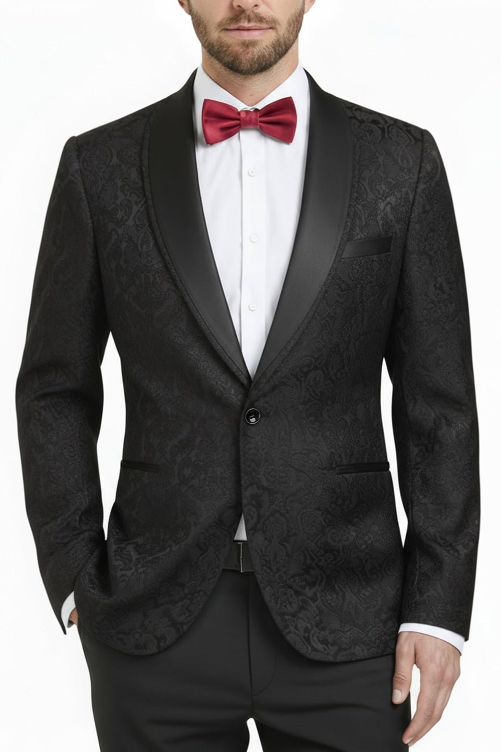 2 Piece Royal Blue Shawl Lapel One Button Printed Men's Prom Suits