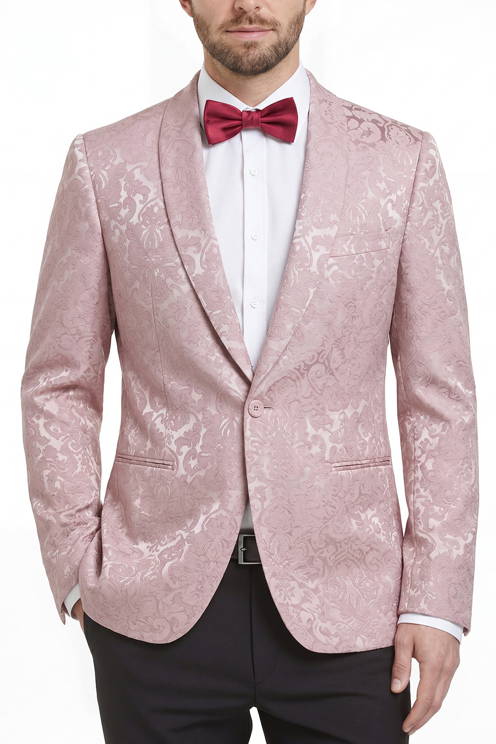 2 Piece Royal Blue Shawl Lapel One Button Printed Men's Prom Suits