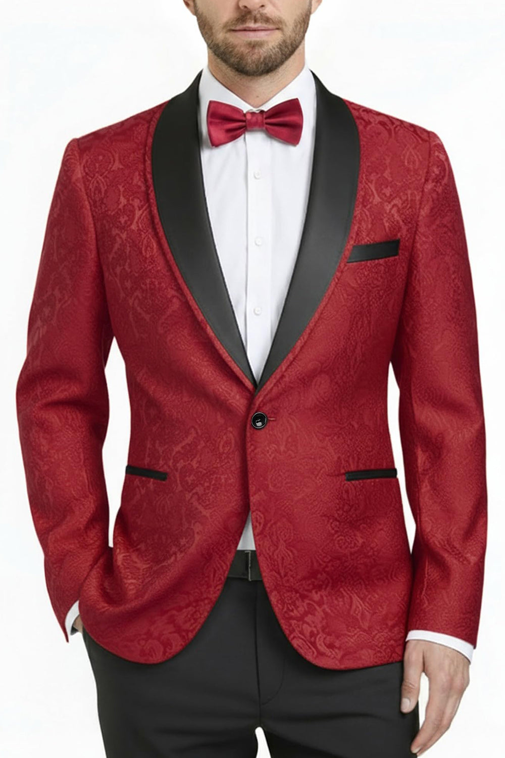 2 Piece Royal Blue Shawl Lapel One Button Printed Men's Prom Suits