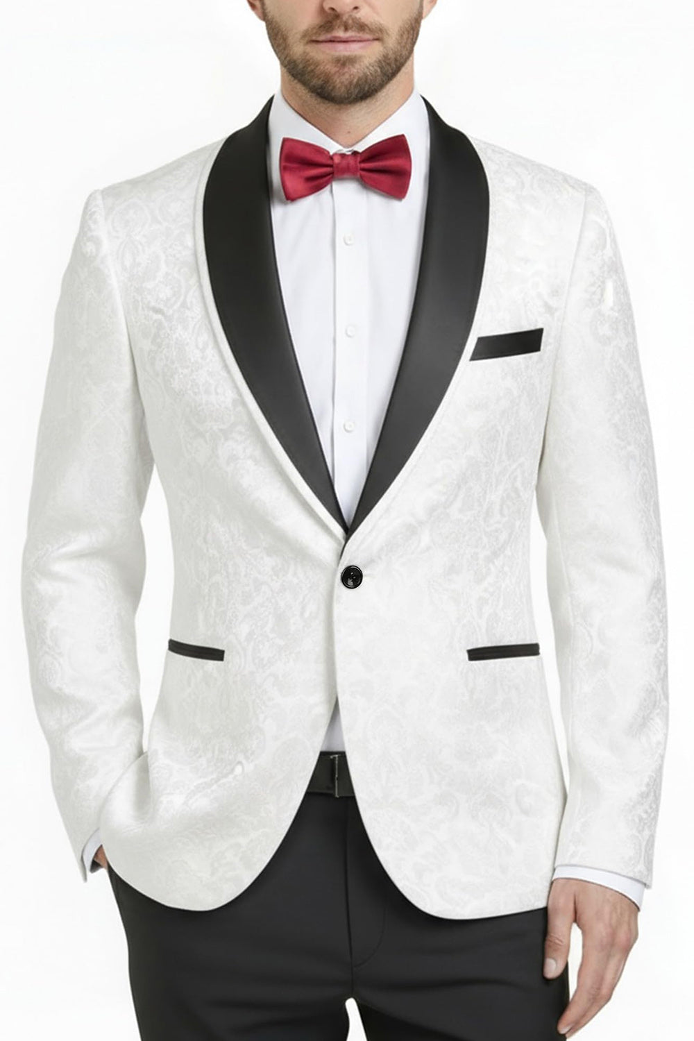 2 Piece Royal Blue Shawl Lapel One Button Printed Men's Prom Suits