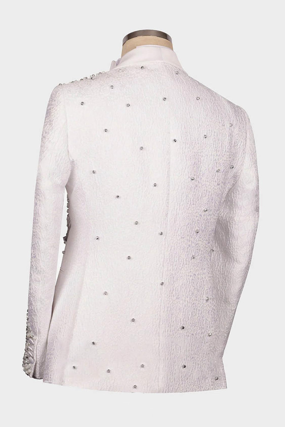 2 Piece Black Shawl Lapel One Button Beaded Men's Wedding Suits