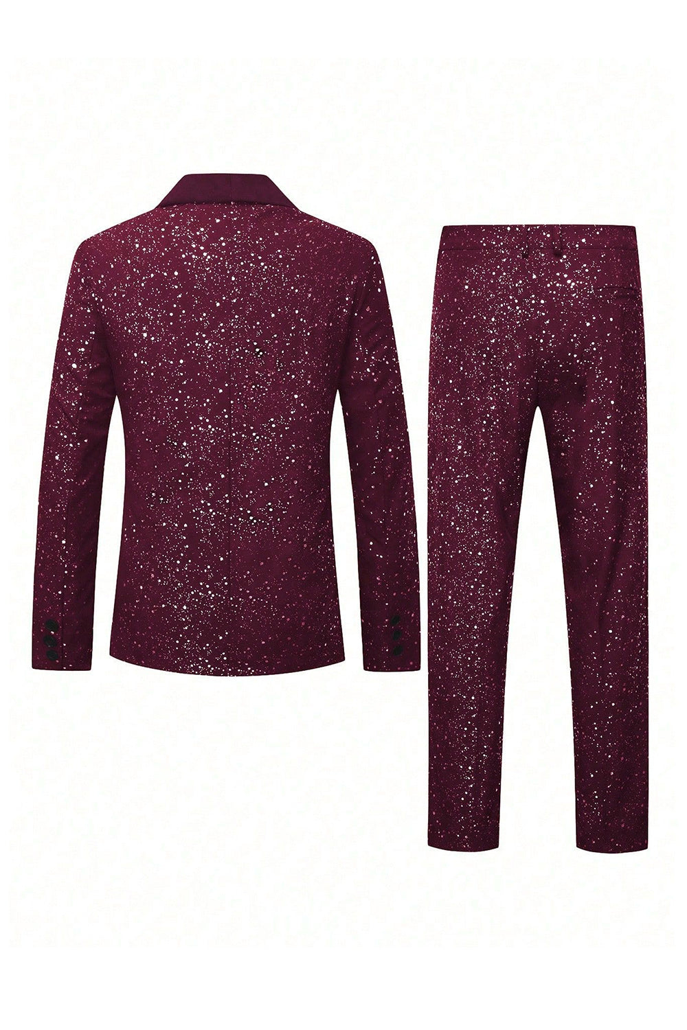 2 Piece Black One Button Shawl Lapel Glitter Men's Suits