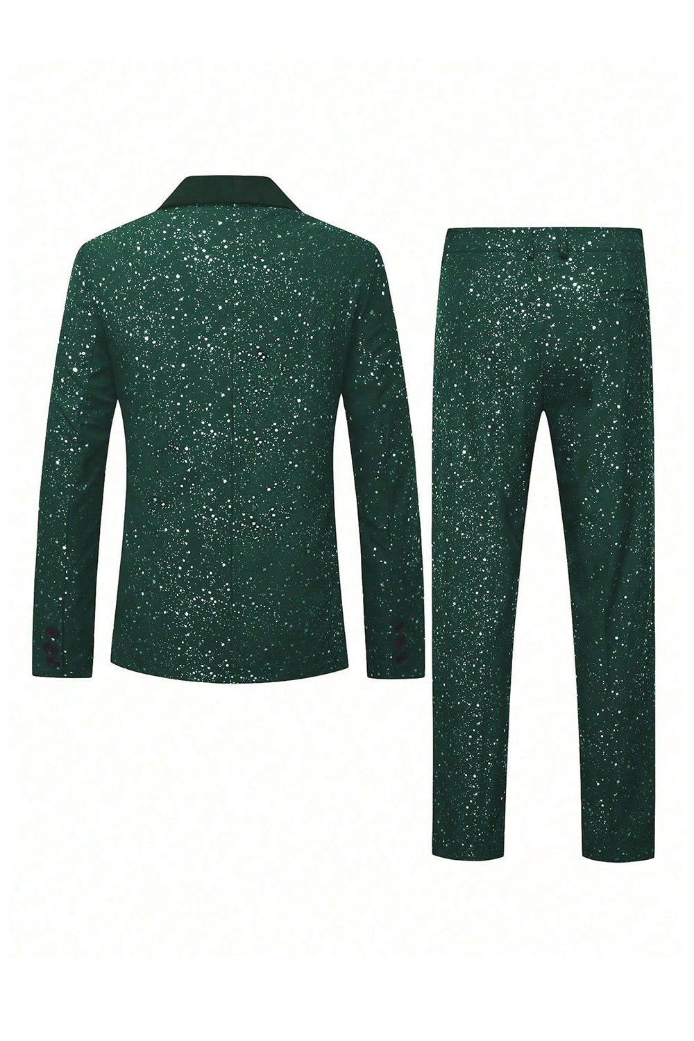 2 Piece Black One Button Shawl Lapel Glitter Men's Suits