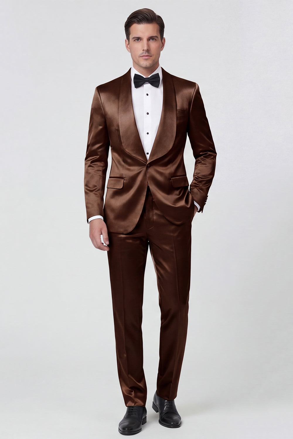 2 Piece Champagne Shawl Lapel One Button Men's Prom Suits