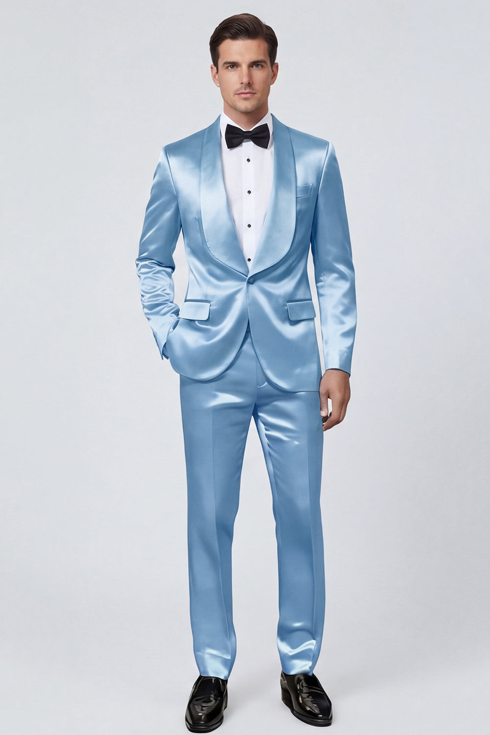 2 Piece Champagne Shawl Lapel One Button Men's Prom Suits