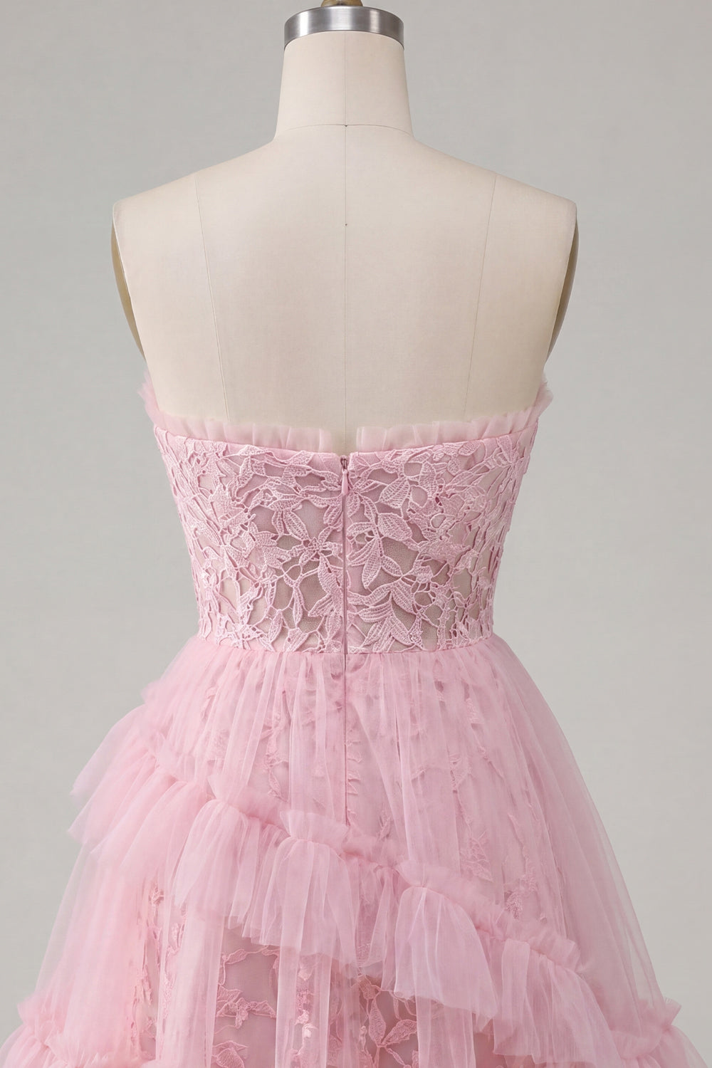 A-Line Pink Sweetheart Floral Homecoming Dress with Ruffles
