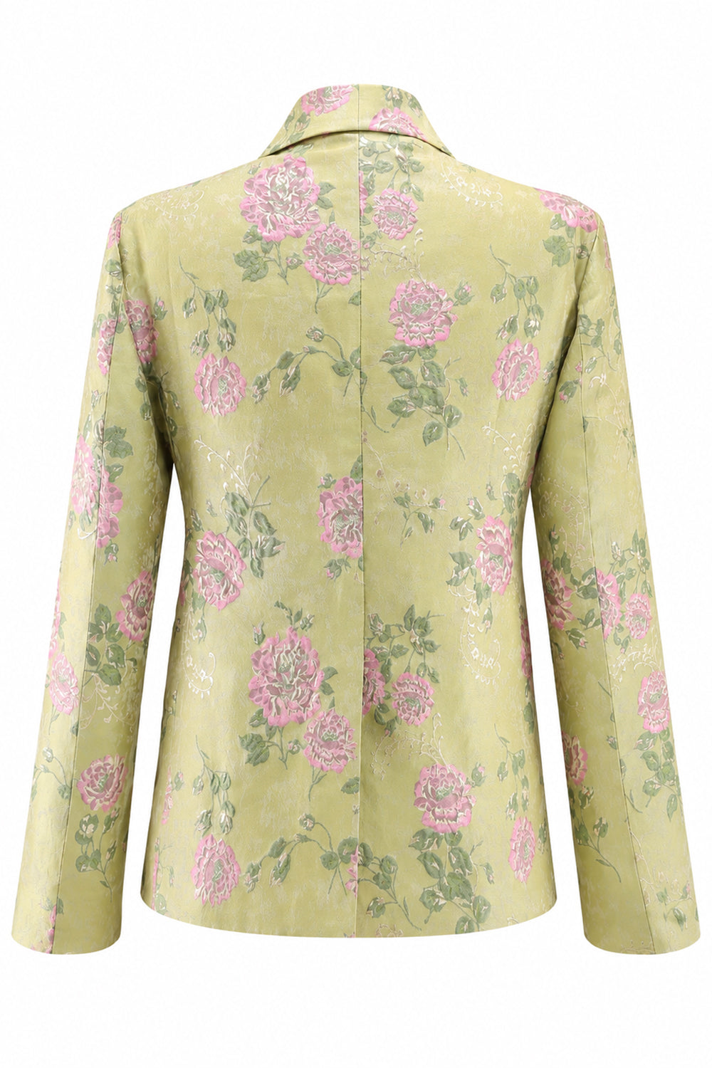 2 Piece Sage Green Shawl Lapel Floral Prom Suits