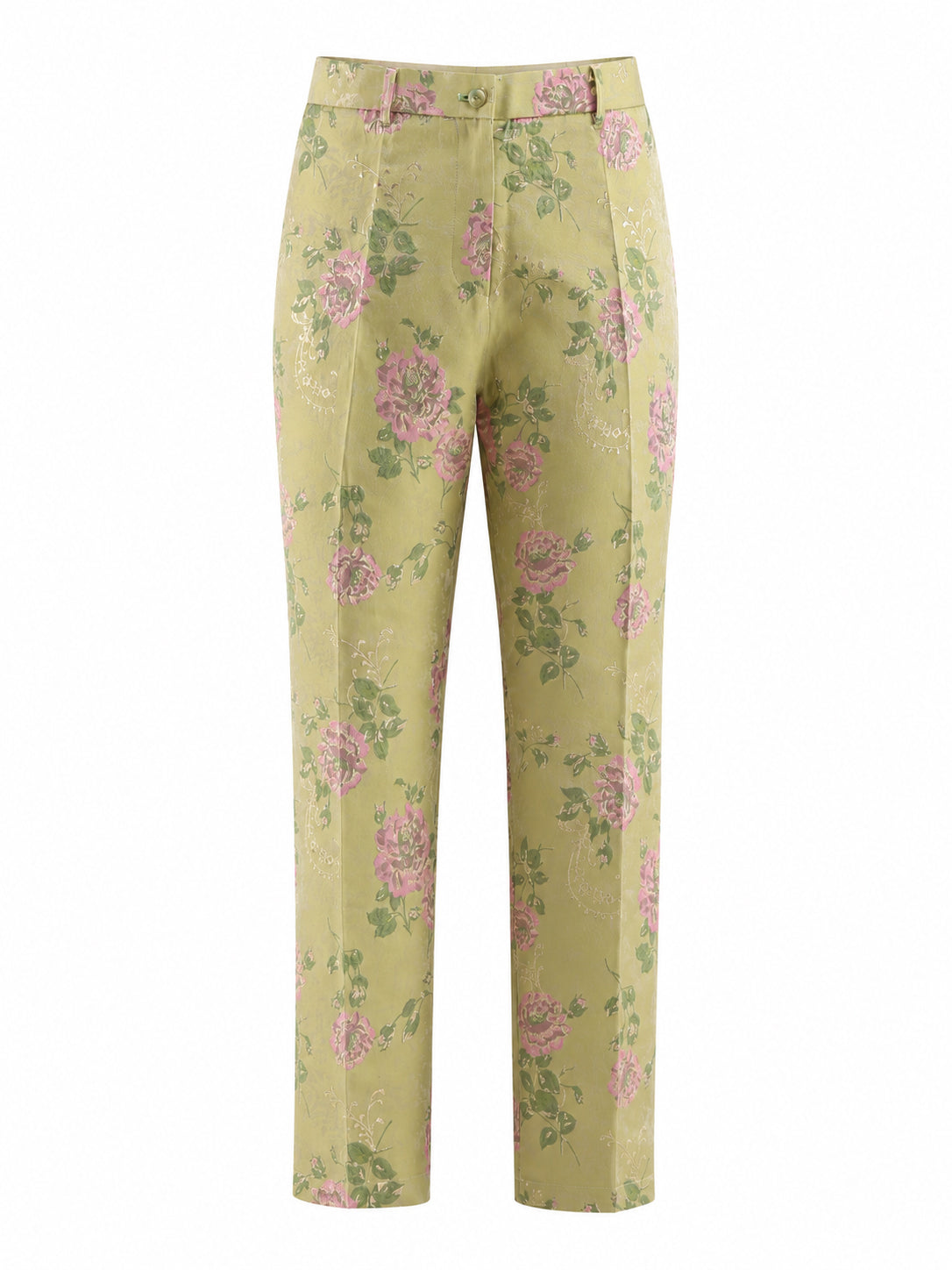 2 Piece Sage Green Shawl Lapel Floral Prom Suits
