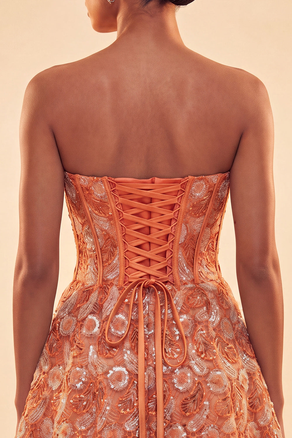 A-Line Green Sweetheart Corset Sequins Homecoming Dress with Lace Up Back