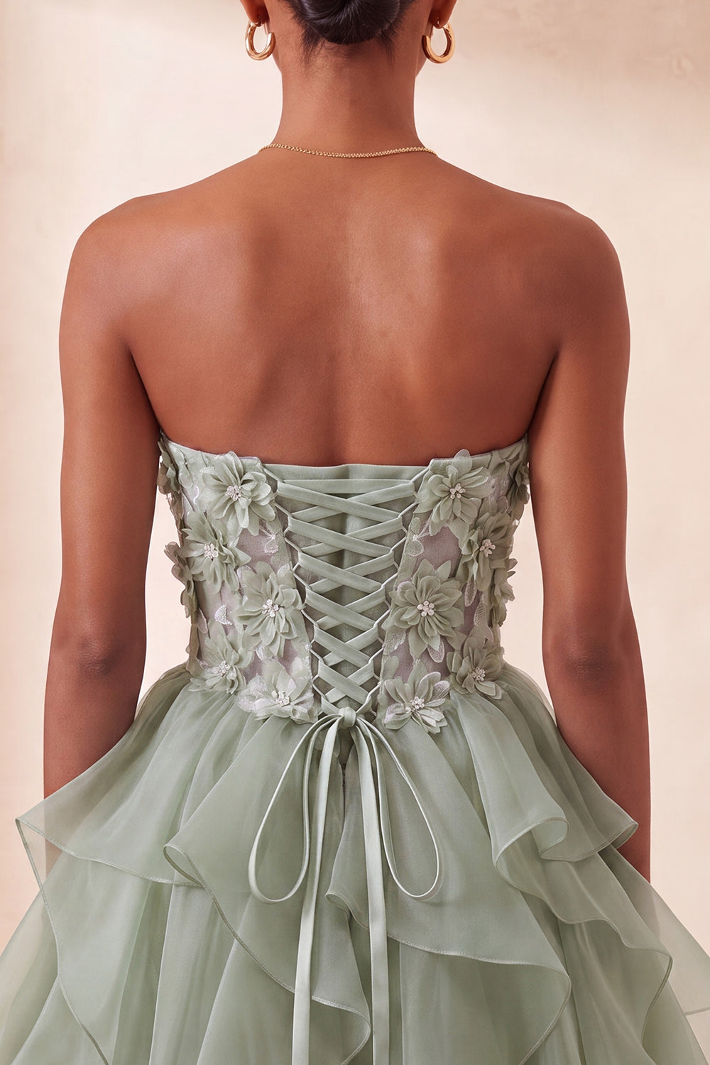 A-Line Sky Blue Sweetheart Sheer Corset Ruffled Lace Up Back Homecoming Dress