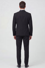 2 Piece Black Notch Lapel Double Breasted Men's Prom Suits