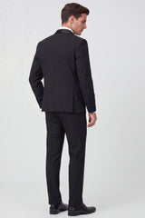 2 Piece Black Notch Lapel Double Breasted Men's Prom Suits