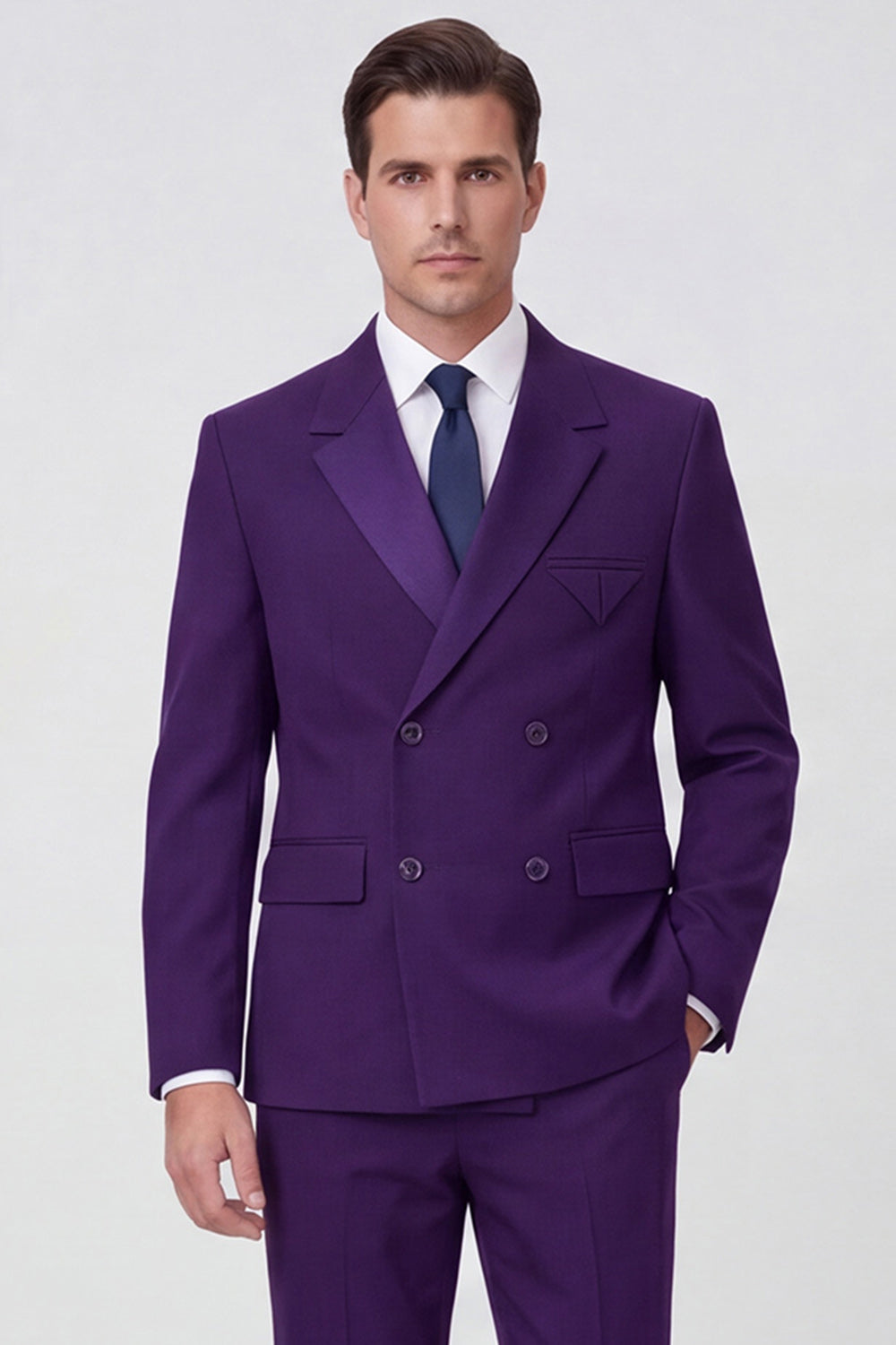 2 Piece Black Notch Lapel Double Breasted Men's Prom Suits