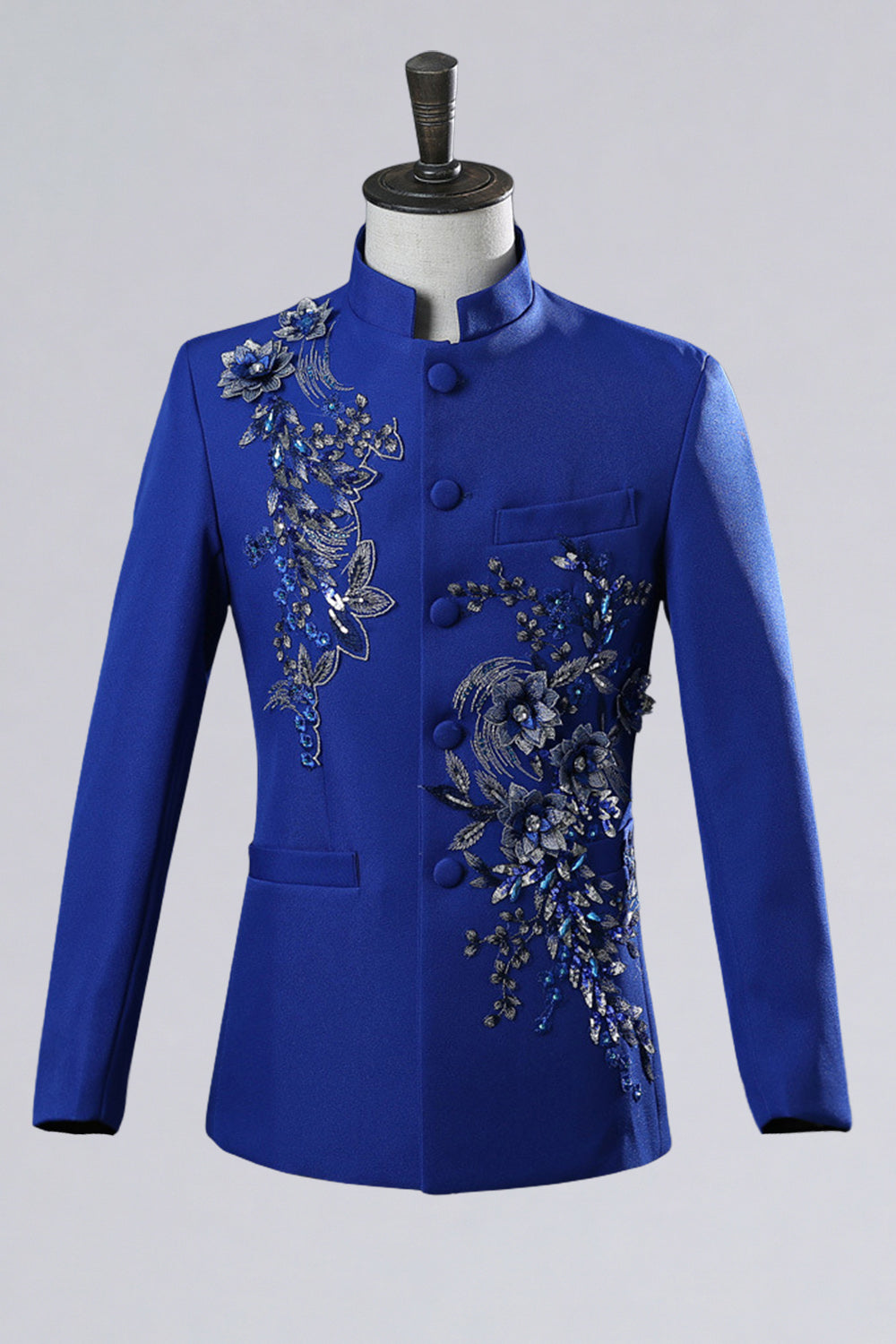 2 Piece Black Single Breasted Men's Prom Suits with Embroidery