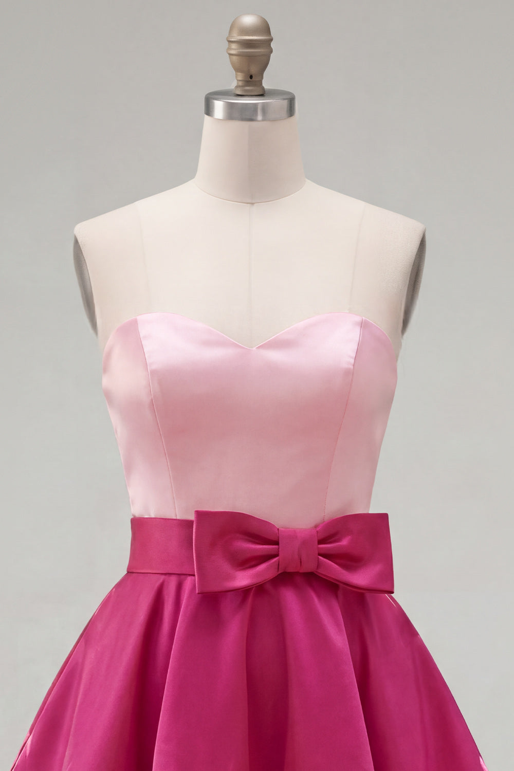 A-Line Navy Purple Satin Sweetheart Ruffled Homecoming Dress with Bow