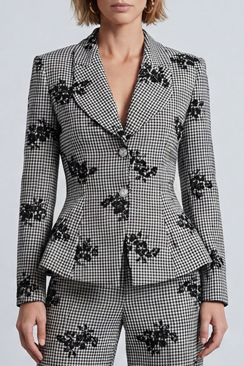 2 Piece Black and White Single Breasted Prom Suits