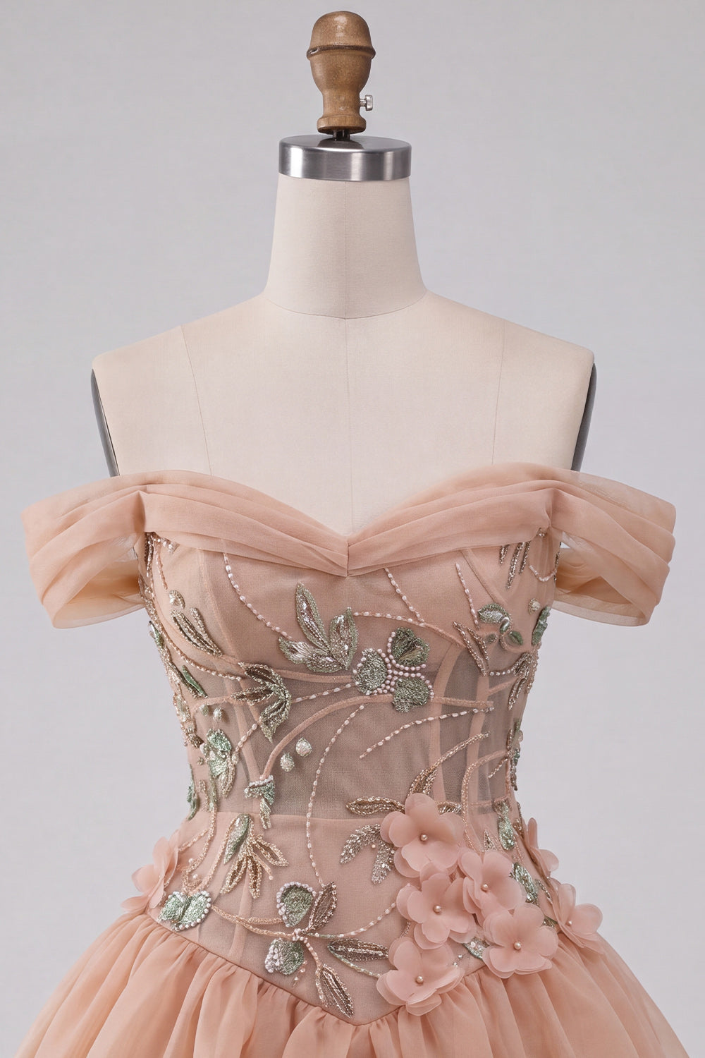 A-Line Pink Off the Shoulder Corset Bubble Hem Homecoming Dress with Lace Up Back
