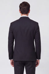 3 Piece Black Shawl Lapel One Button Men's Prom Suits with Beading