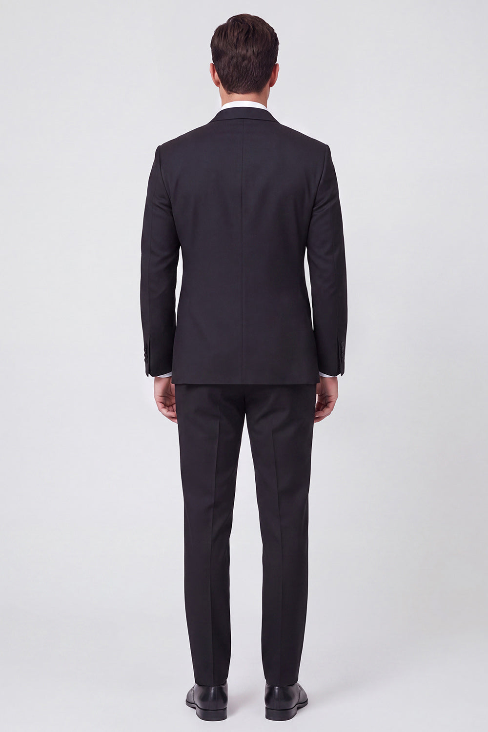 2 Piece Black Double Breasted Peak Lapel Men's Prom Suits with Beading