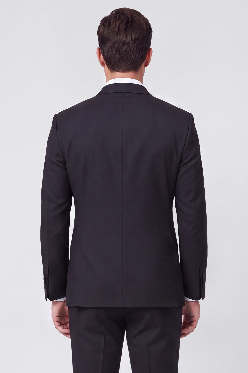 2 Piece Black Peak Lapel One Button Appliqued Men's Prom Suits with Beading