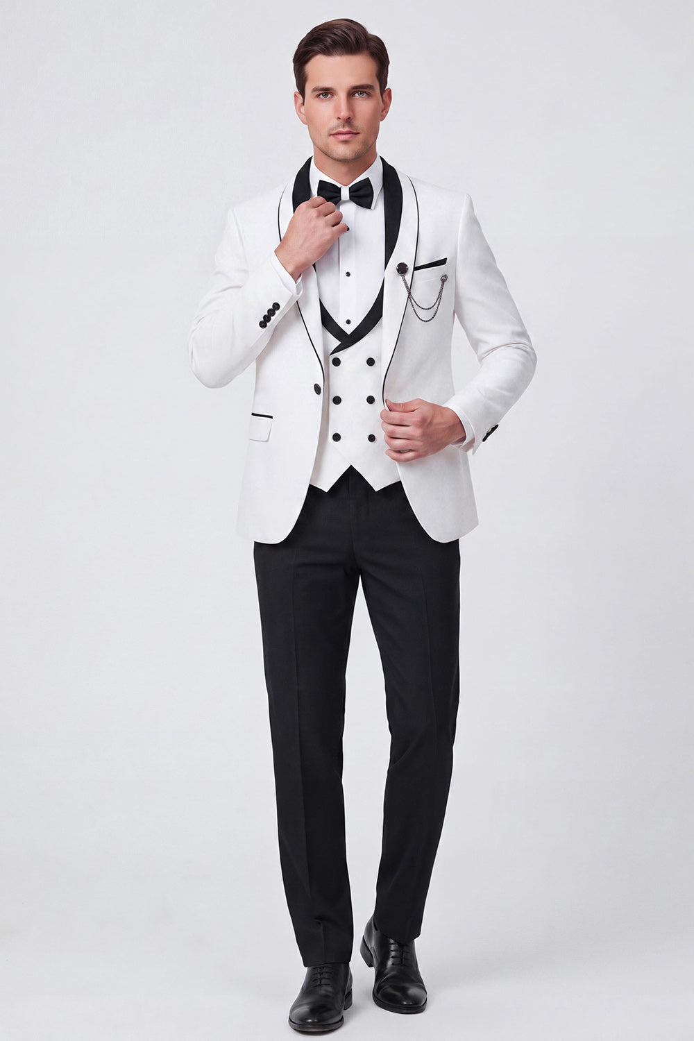 3 Piece Red Shawl Lapel One Button Men's Prom Suits