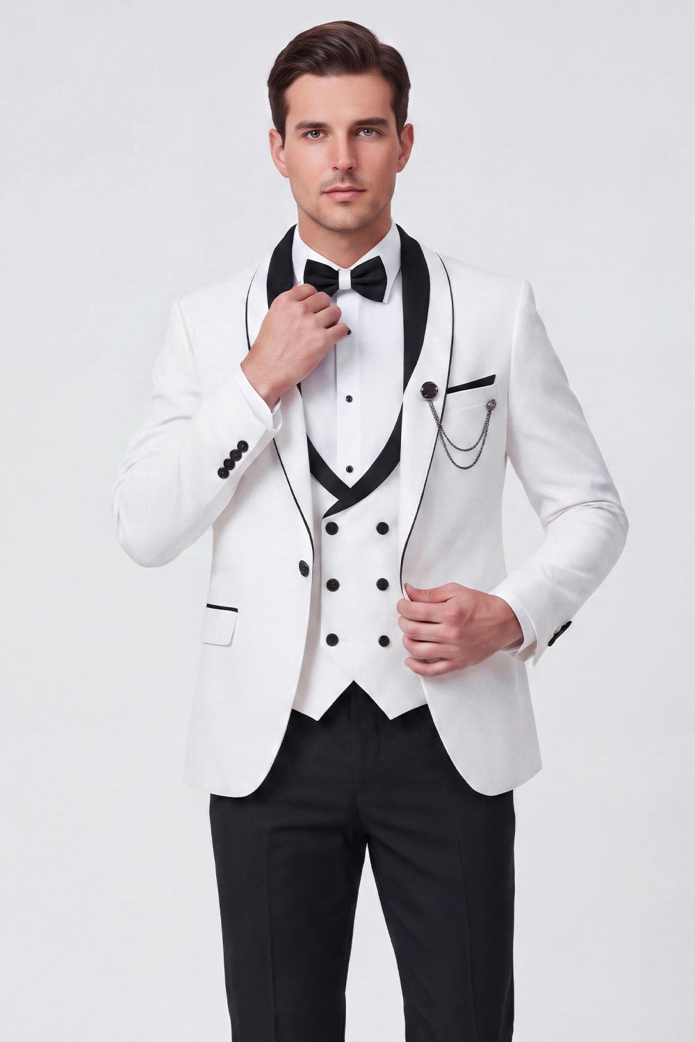 3 Piece Red Shawl Lapel One Button Men's Prom Suits