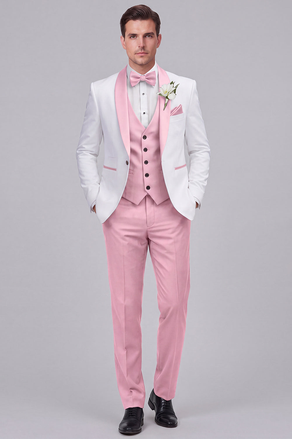 3 Piece Shawl Lapel Blue One Button Men's Wedding Suits