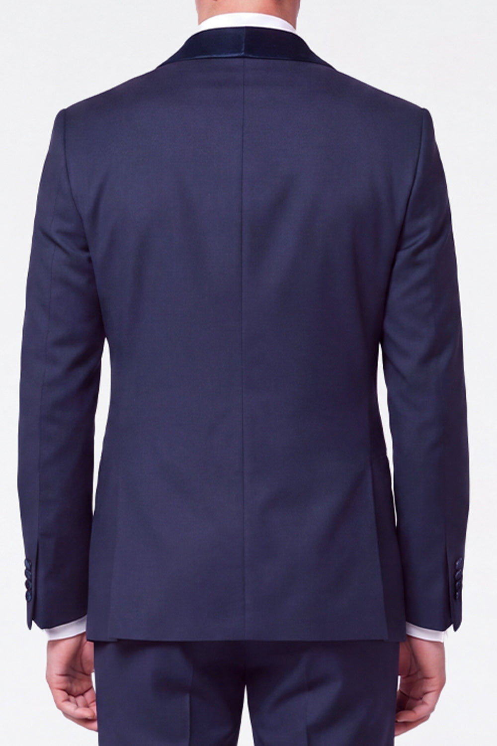 3 Piece Dark Blue Single Breasted Shawl Lapel Men's Prom Suits